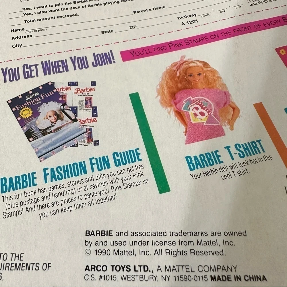 Skipper Trendy Teen Fashions Barbie Doll Boom Box Acid Wash Jeans Vintage New